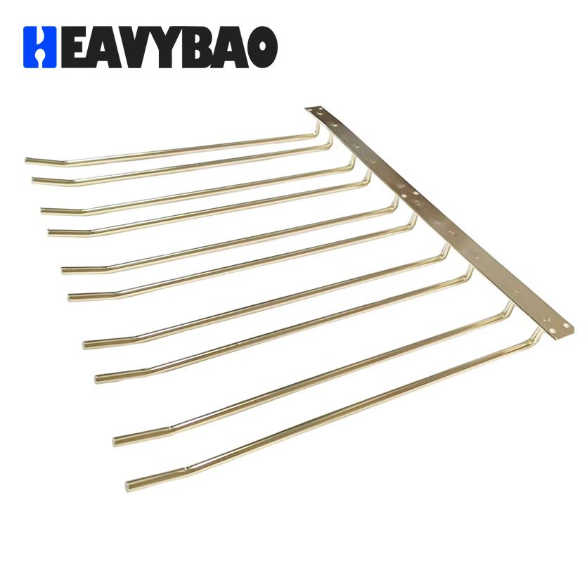 Heavybao Wine Glass Shelf Glasses Holder Storage Under Counter Wine Glass Holder Metal Hanger for Bar and Kitchen