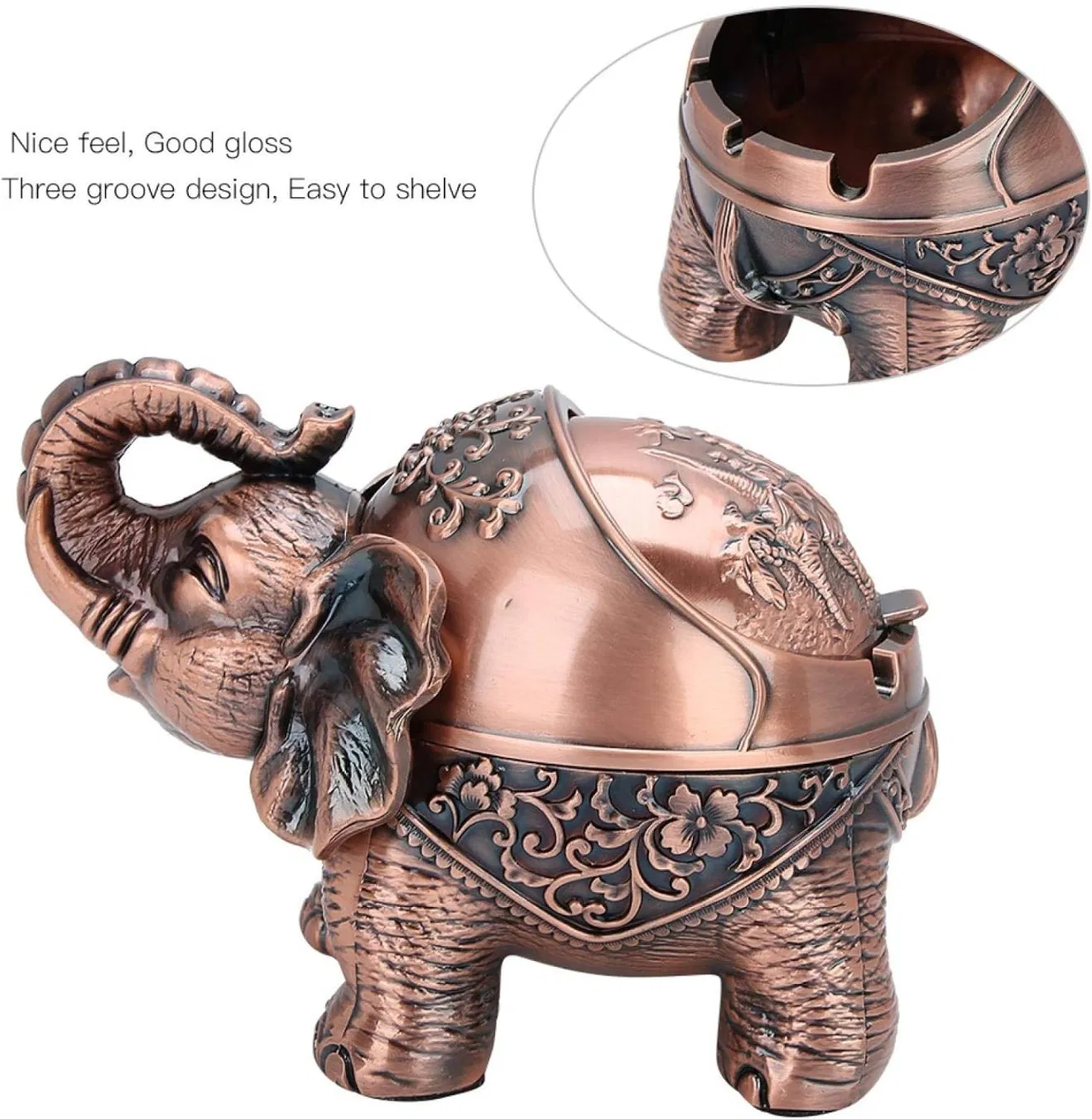 Crafted Elephant Animal Styles Design Classical Ashtray Bowl Gift Item Home Decor