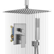 High Pressure Bathroom Top Ceiling Mounted 10" Rain Fall Shower Head