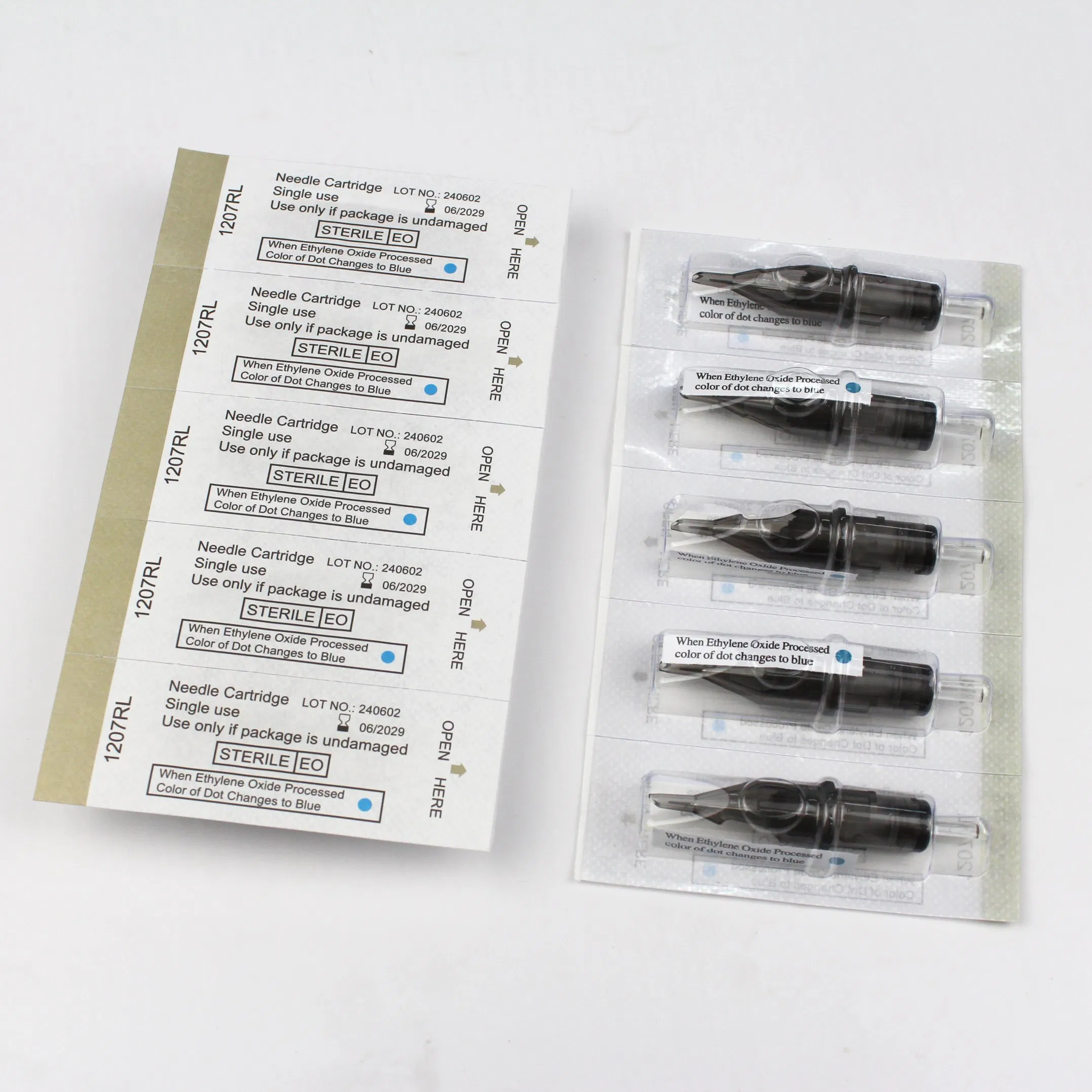 Disposable Sterile Tattoo Needle Cartridges 1205rl Transparent Grey Color