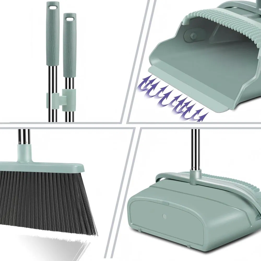 Broom Set Cleaning Plastic Multi-Style Broom and Folding Dustpan Combo to Sweep Home Cleaning Supplies