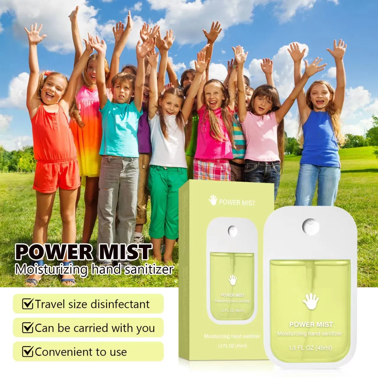 Your Logo Wash Hand Hydrating Fragrance Travel Hand Sanitizer Spray for Gifts