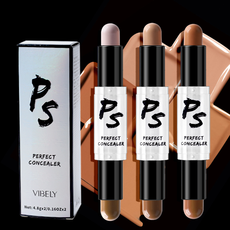 Face Makeup Waterproof Lasting Double Head Contouring Shadow Highlighter Concealer Stick