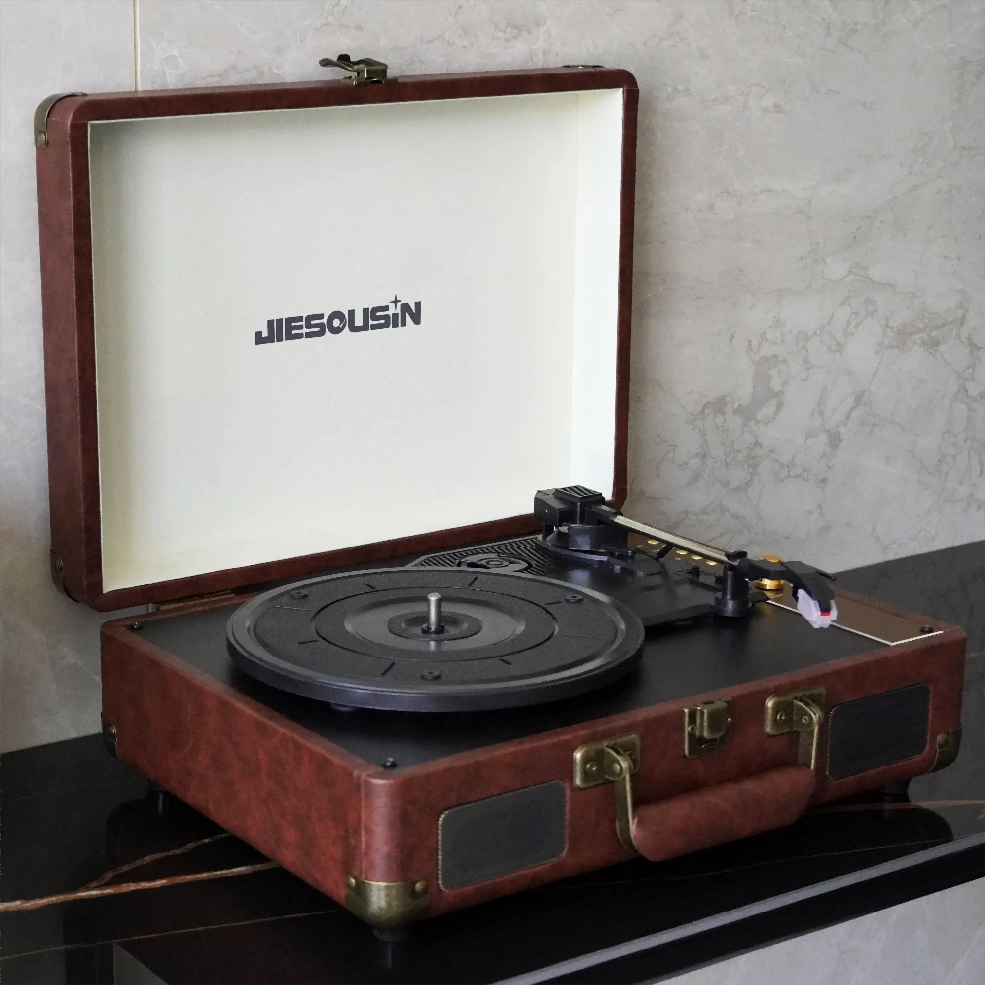 Tr103 Portable Suitcase 33/45/78 Rpm Bluetooth Vinyl Turntable Record Player