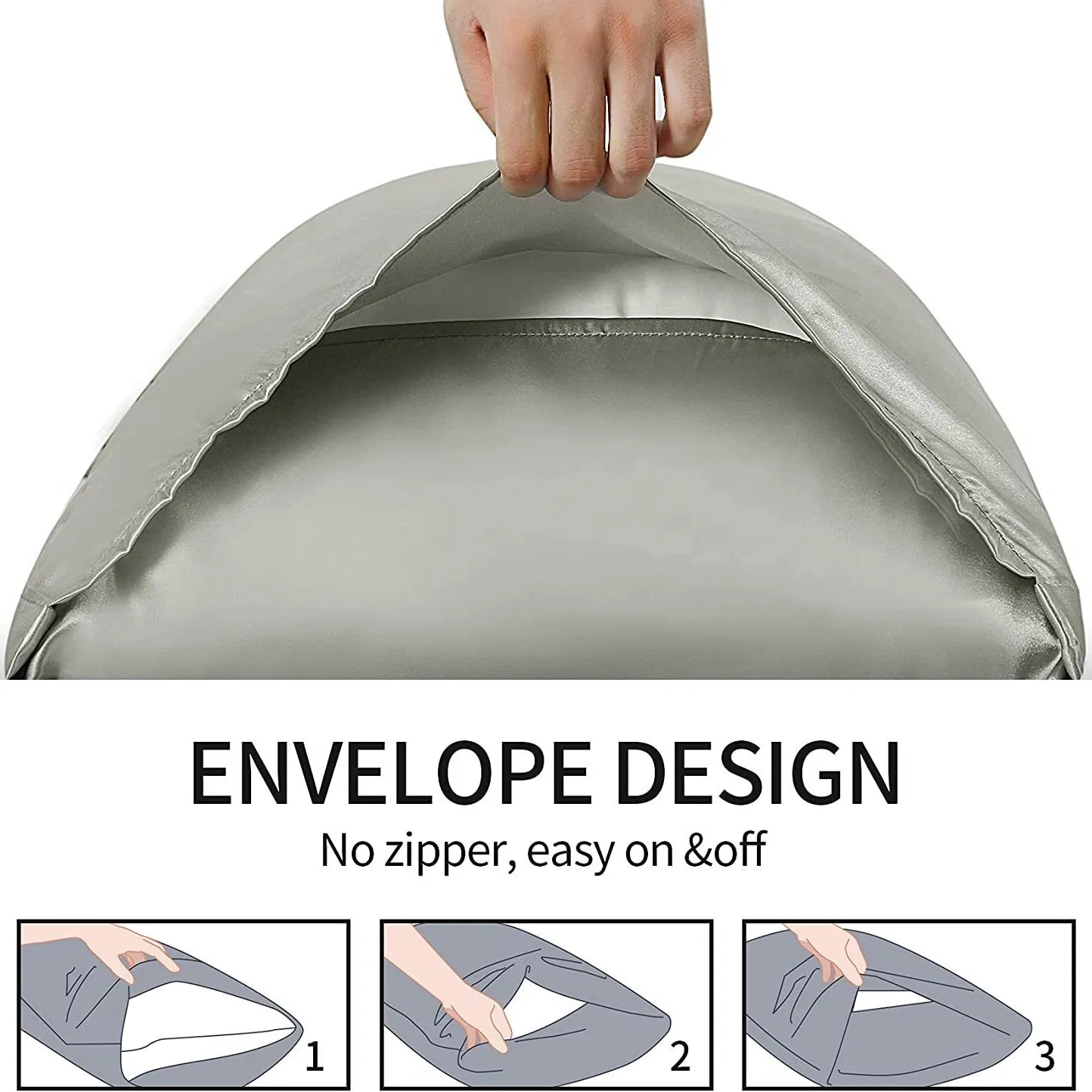 Wholesale Double-Sided Ice Silk Pillowcase Satin Pure Color Summer Pillowcase Wholesalev 2PCS Set Pillow Case