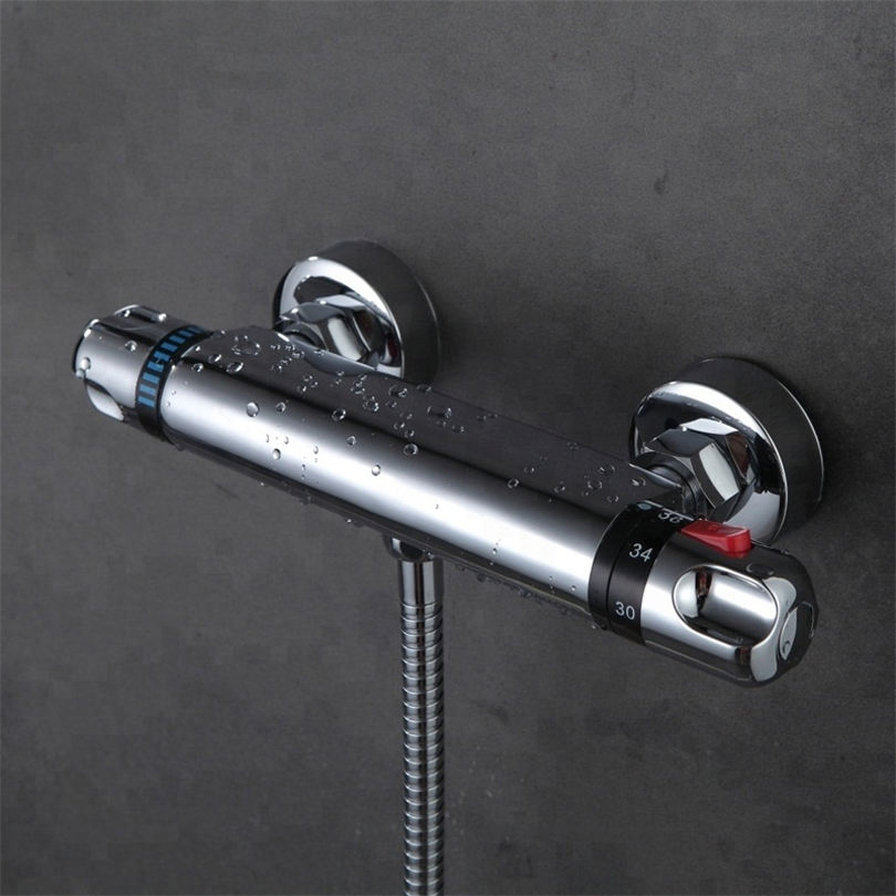 Modern Solid Brass Thermostatic Shower Mixer Faucet Smart Constant Temperature Control Shower Faucet Set