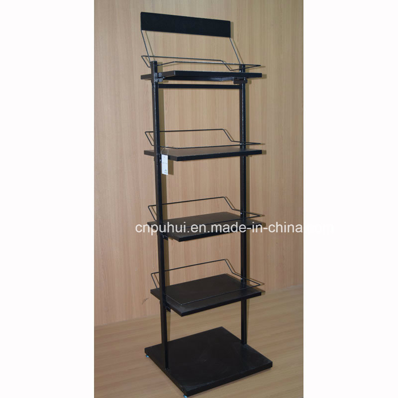 Single Sided Blister Packages Gloves Floor Standing Metal Display Rack (PHY374)