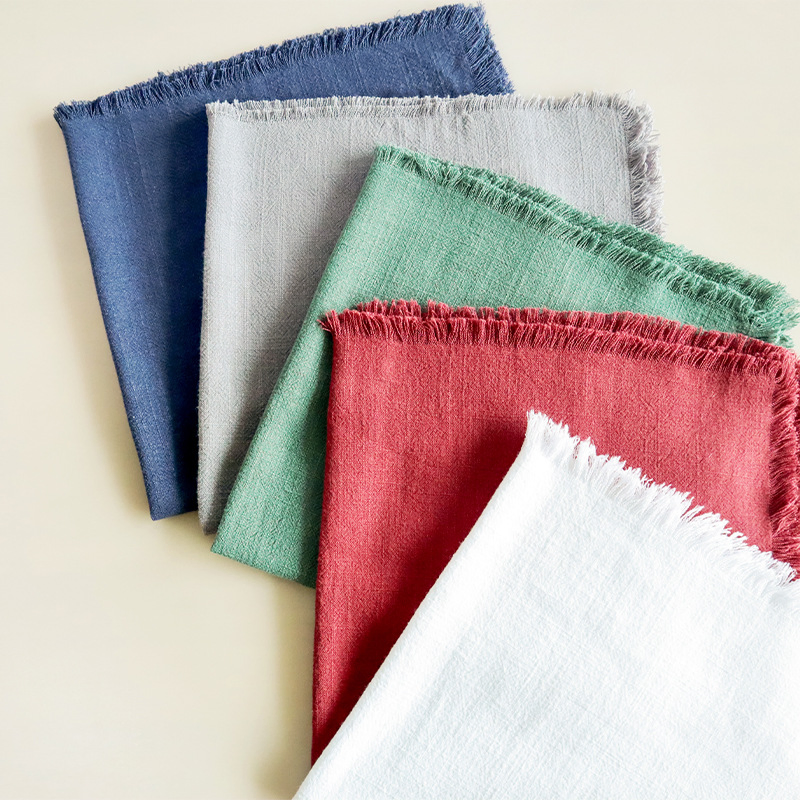 Wholesale Tea Towels with Tassels Household Soft Cotton Linen Kitchen Napkins