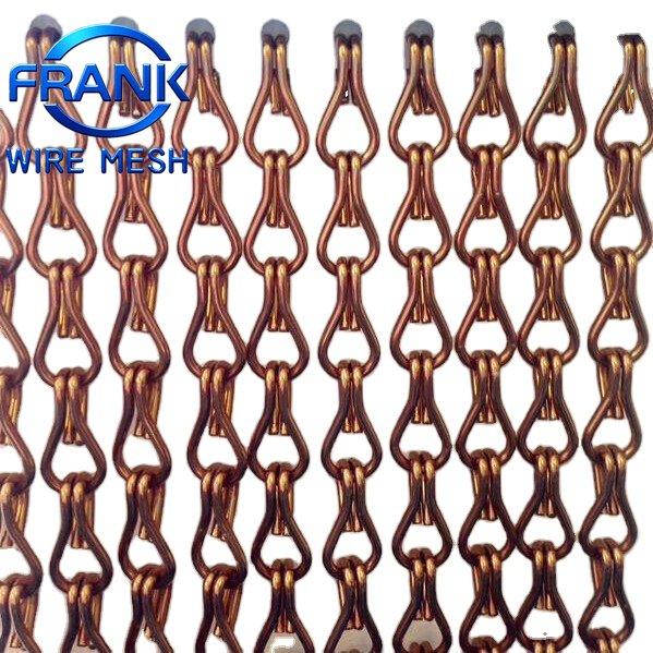 Grey Double Hook Aluminium Metal Chain Fly Screen Door Curtain 90cm X 210cm