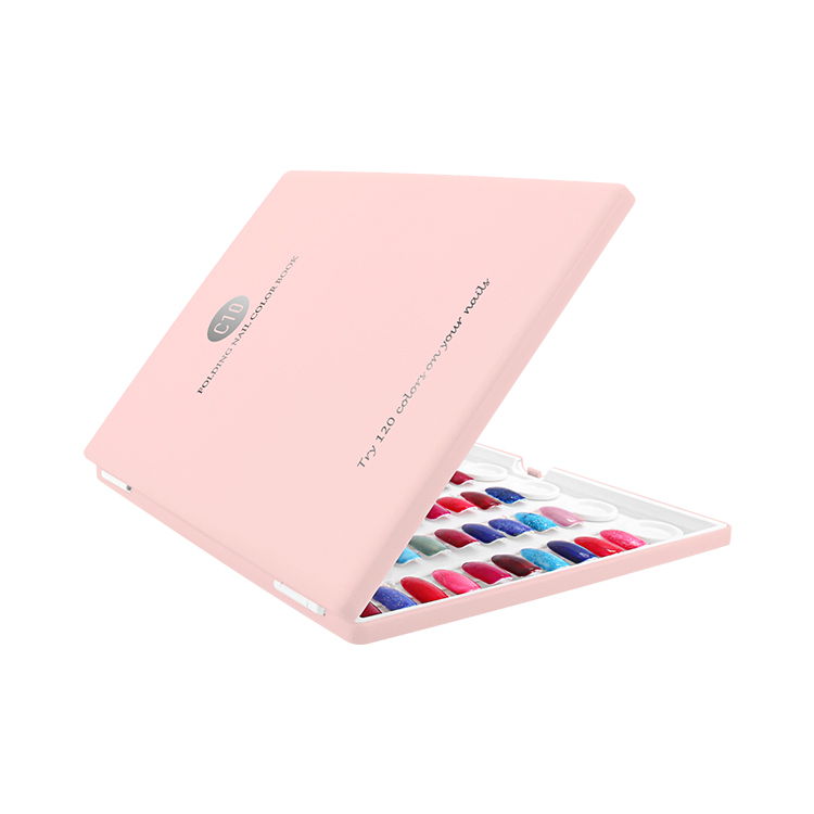 150 Colors Portable Acrylic Nail Art Color Chart Display Book with Detachable Nail Art Tips & Holder