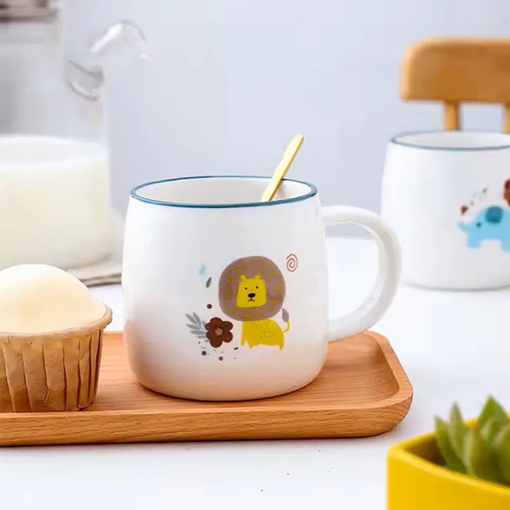 Керамическая кружка с животным принтом, 350 мл