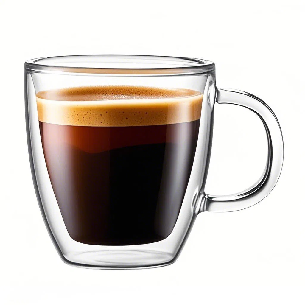 Clear Double Wall Glass Mug Coffee Cup for Tea Borosilicate Glass Cup Glassware for Drinking Chiller Frosty, Frozen Ice Mug, Beer Glass Cup for Milk with Handle