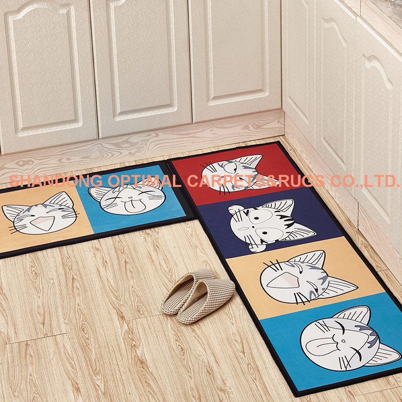 Kawaii Welcome Floor Mats Animal Cat Printed Bathroom Kitchen Carpets Doormats Cat Floor Mat for Living Room