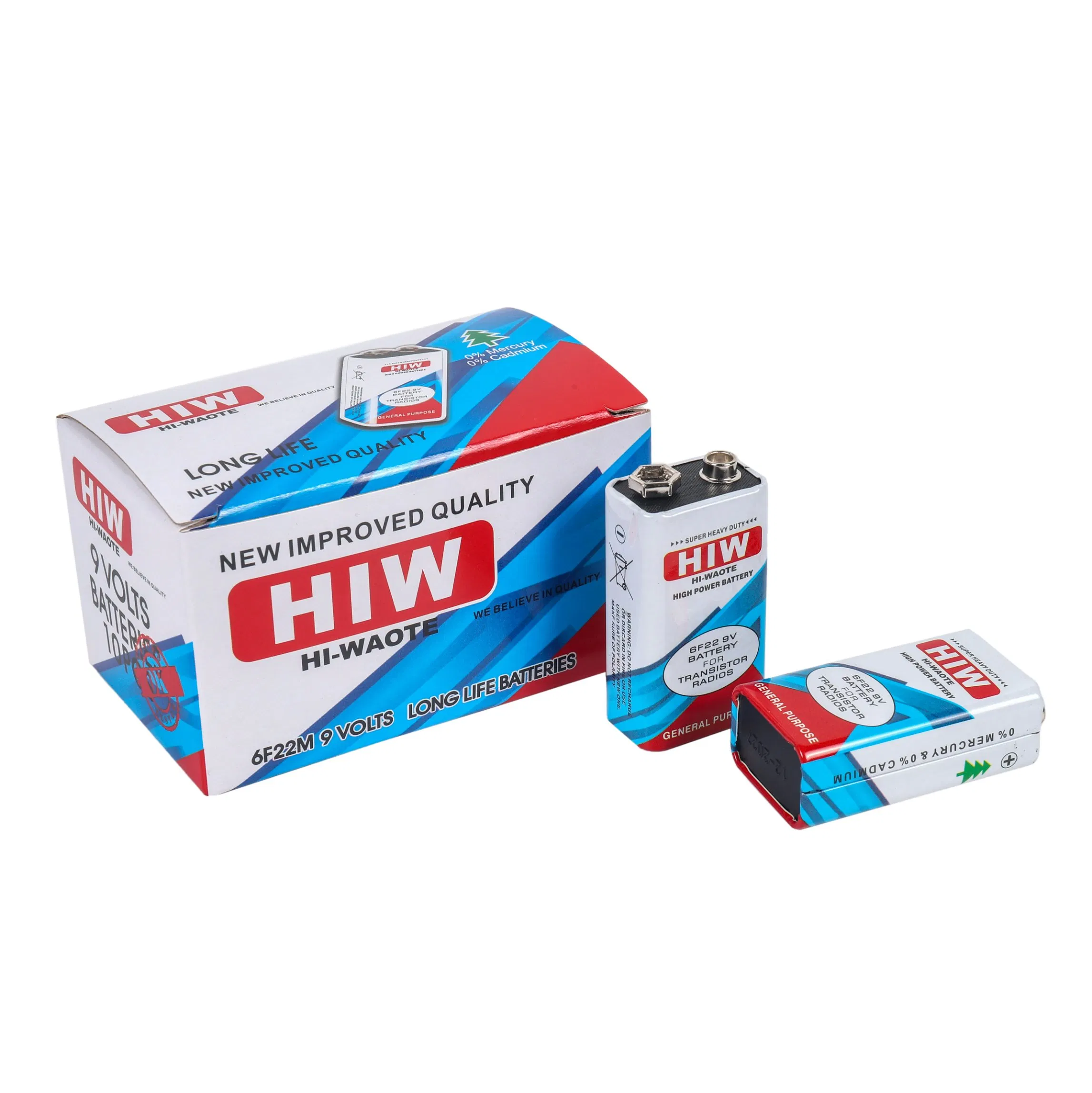 Батарейка 9V цинковая угольная Hiw