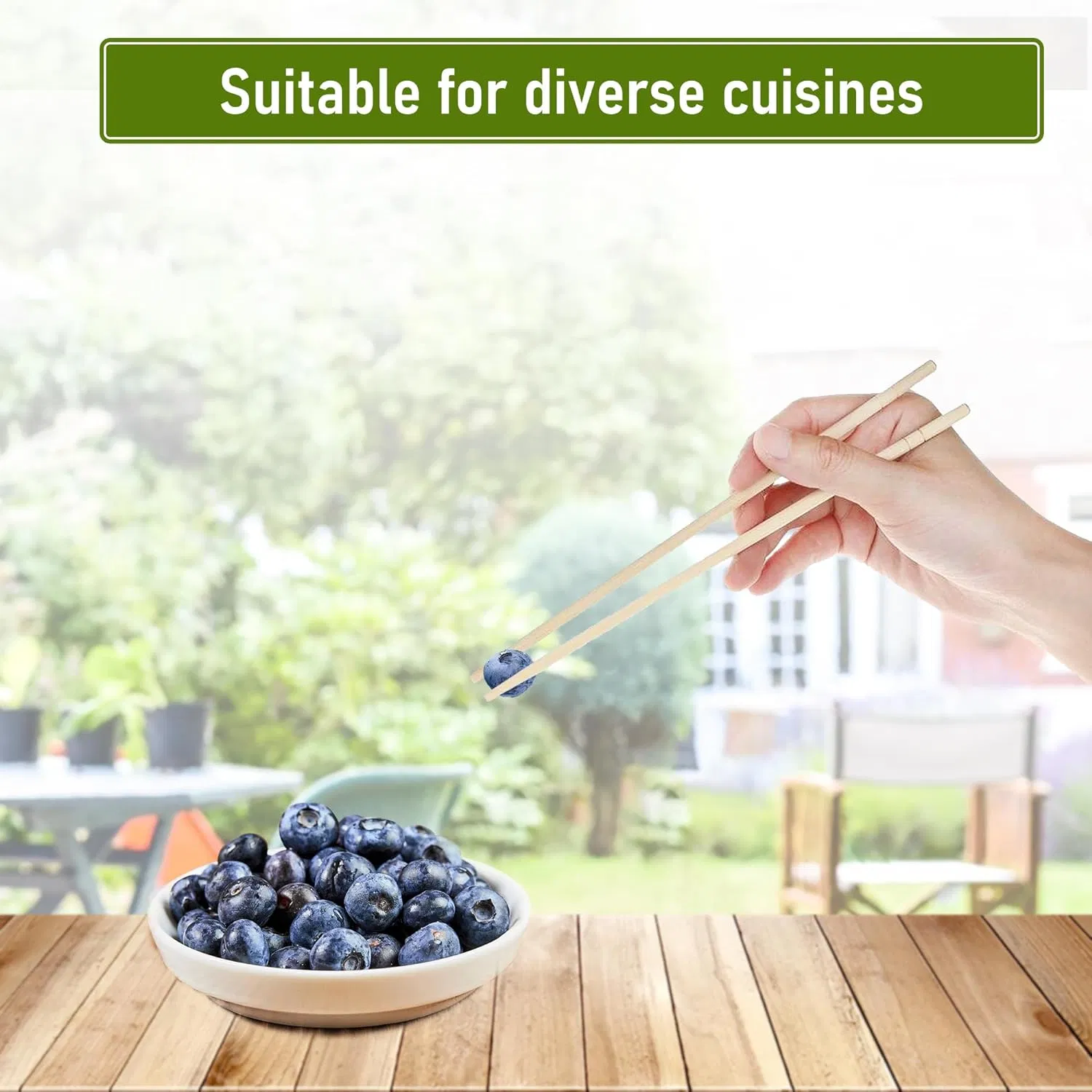 Round Separated Bamboo Chopsticks Reusable Chopsticks Sleeved Bamboo Chop Sticks