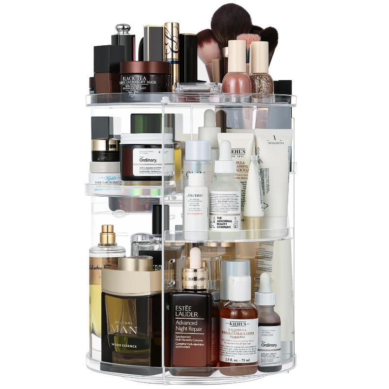 Clear Plastic Cosmetic Make up Organizer Display Rack
