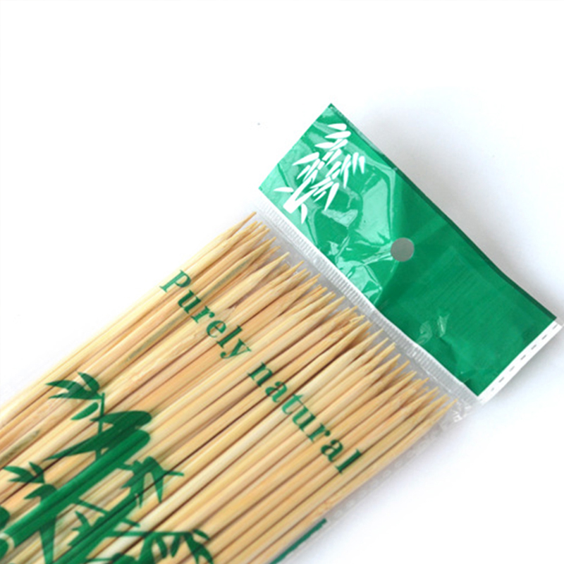 Bamboo Kebab Paddle Stick Gun Skewer Flat Flag Skewers Teppo Skewer with Logo