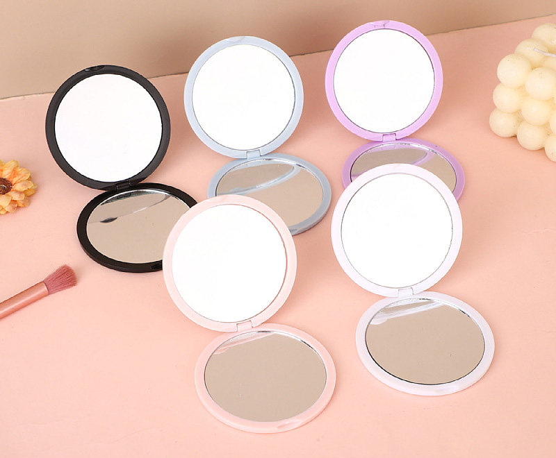 Portable Flip-Fold Circular Multi-Magnification Makeup Mirror