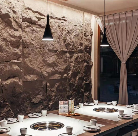 Decoration 3D Rock Mushroom Faux Cobblestone Wall Panel PU Stone