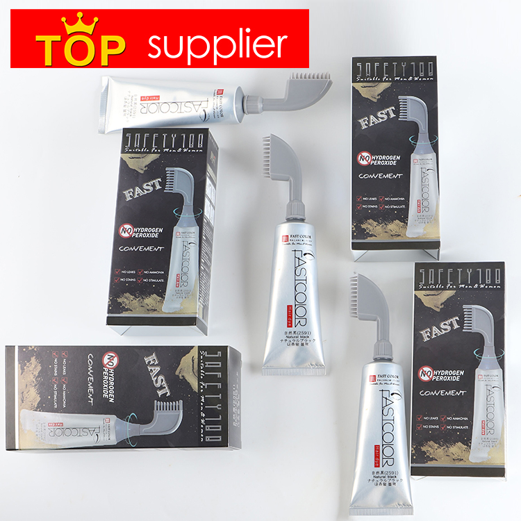 Fully Factory Customized Brand Easy Use Fastcolor Hair Dye Comb Black Hair Coloring Cream
