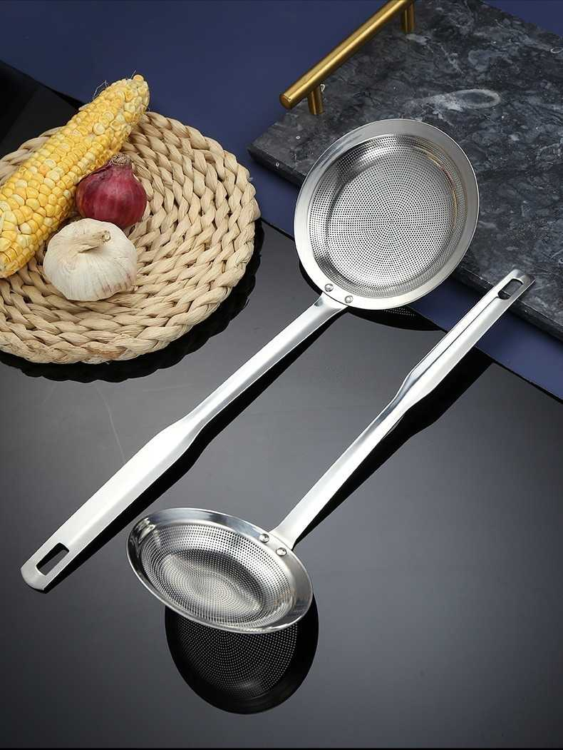 Household Leaky Spoon Stainless Steel Mesh Frothing Spoon Grease Filter