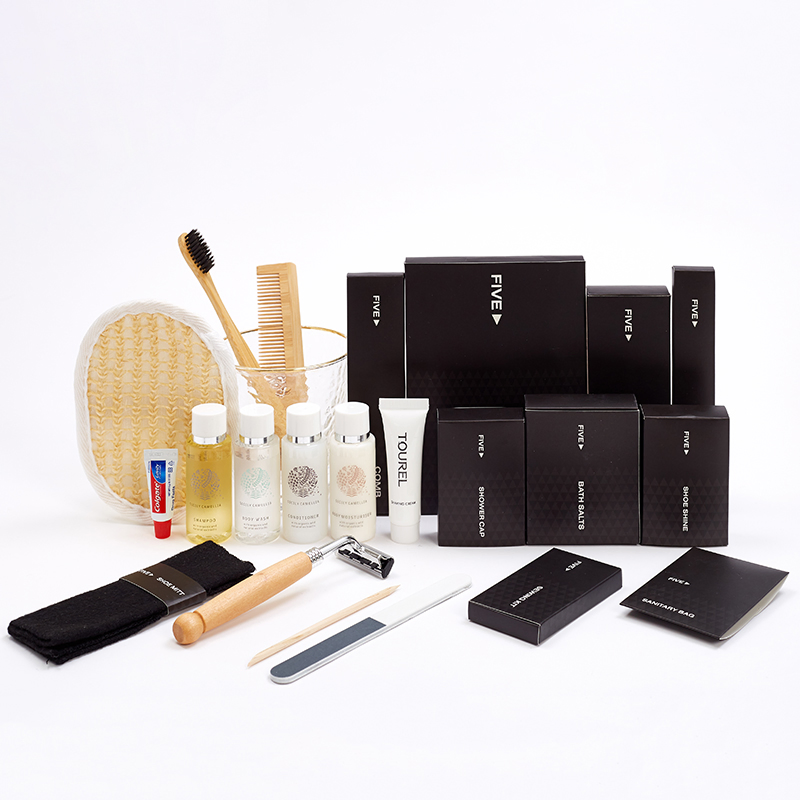 Custom Logo 5 Star Luxury Eco Friendly Biodegradable Bamboo Hotel Travel Bathroom Guest Disposable Toiletries Amenities Set
