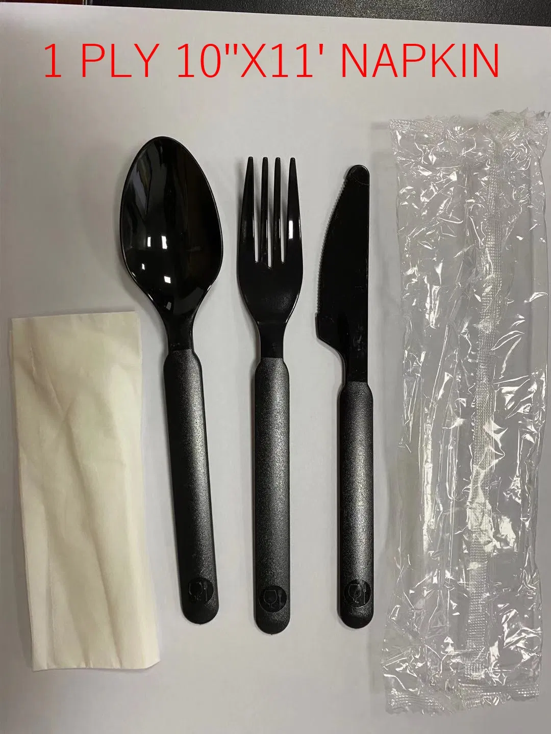 Heavy Weight PS Plastic Cutlery Kit - Knife, Fork, Teaspoon, Napkin