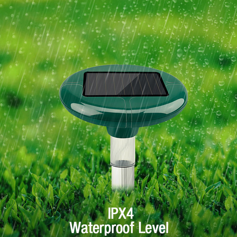 Electric Garden Outdoor Ultrasonic Pest Repeller for Gopher Mole Control with Light