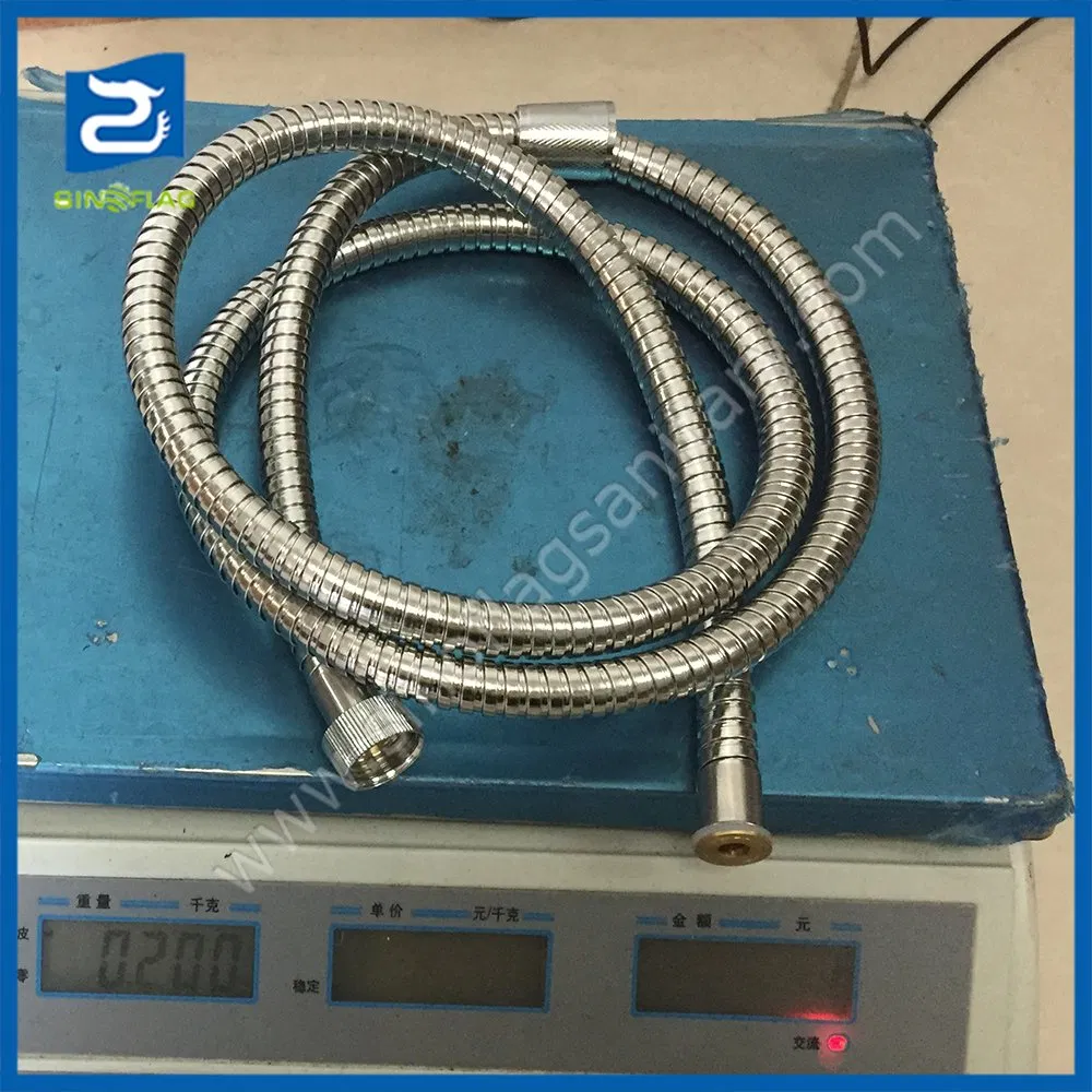 Double Lock Chrome Finishing Swivel Brass Connector with Saving Water Washer Ss Shower Hose