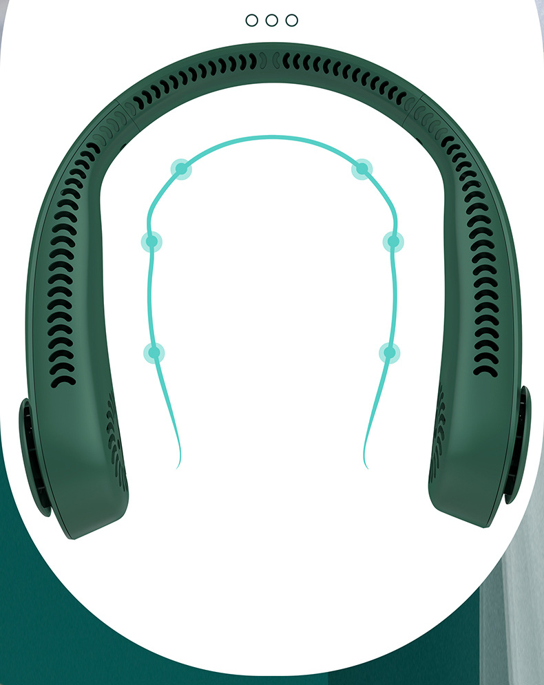 2022 New Arrive Portable USB Rechargeable Summer Cooling Bladeless Hanging Neck Fan