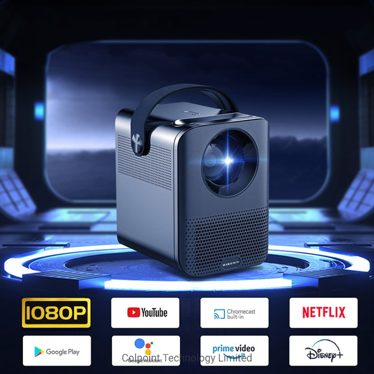 Hakomini Pl3 1080P HD Durable Movie Projector TV 2GB+8GB Android 10.0 200ans Home Theater with Dolby Sound EU Plug