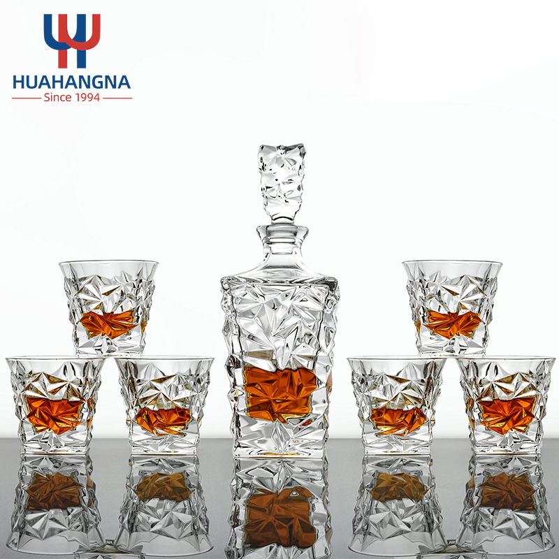 Huahangna in Stock 850ml/28.5oz Whiskey Glass Cup Decanter Set Drink Whiskey Glasses Decanter Gift for Father's Day
