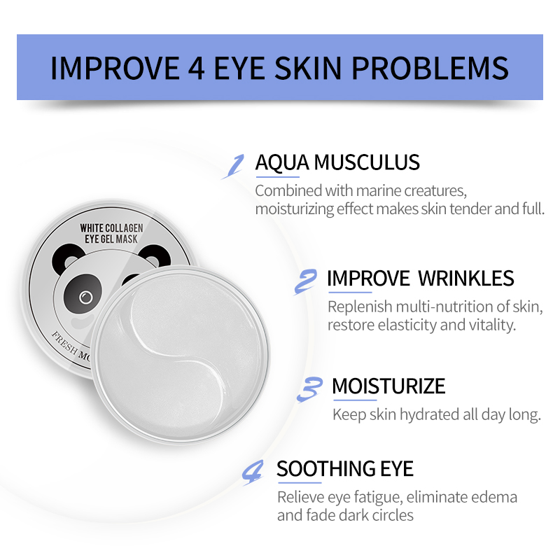 Wholesale Eye Gel Pads Hydrogel Crystal Collagen Avocado Eye Mask Under Eye Mask Patch