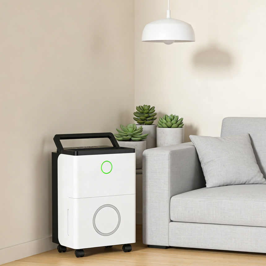 Quiet Portable Dehumidifier with LED Display and Touch Control