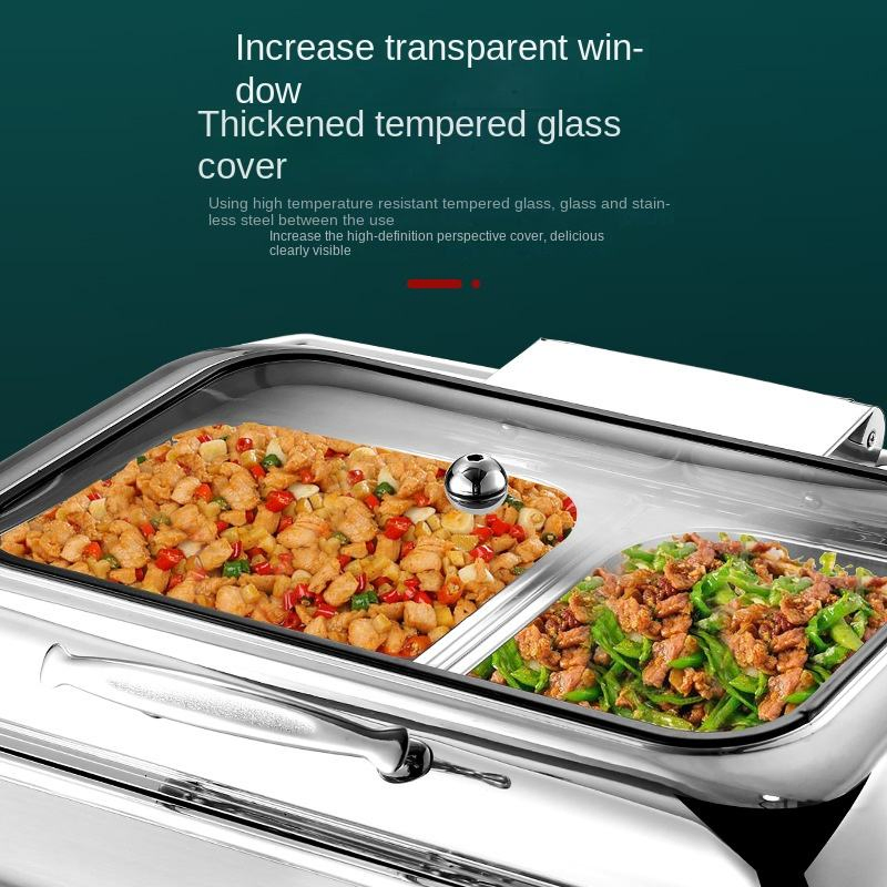 Tableware Essential Hydraulic Hotel Buffet Stove with Stainless Steel Visual Insulation Electric Alcohol Heating Buffet Stove