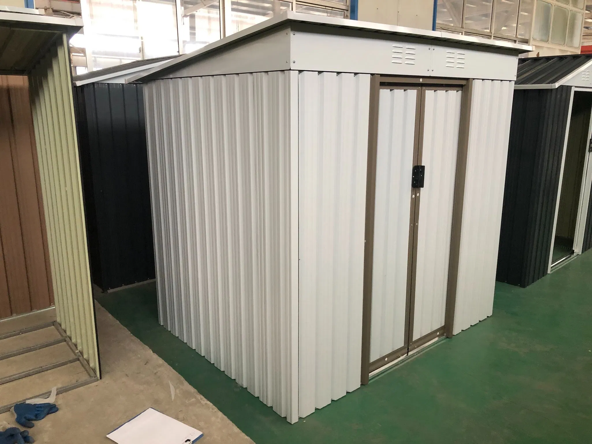 6*5FT Spacious Garden Tool House with Workbench for DIY Projects and Tool Maintenance Home Shed