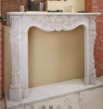 Natural Stone Marble Hand-Carved Mantel Hearth Fireplaces