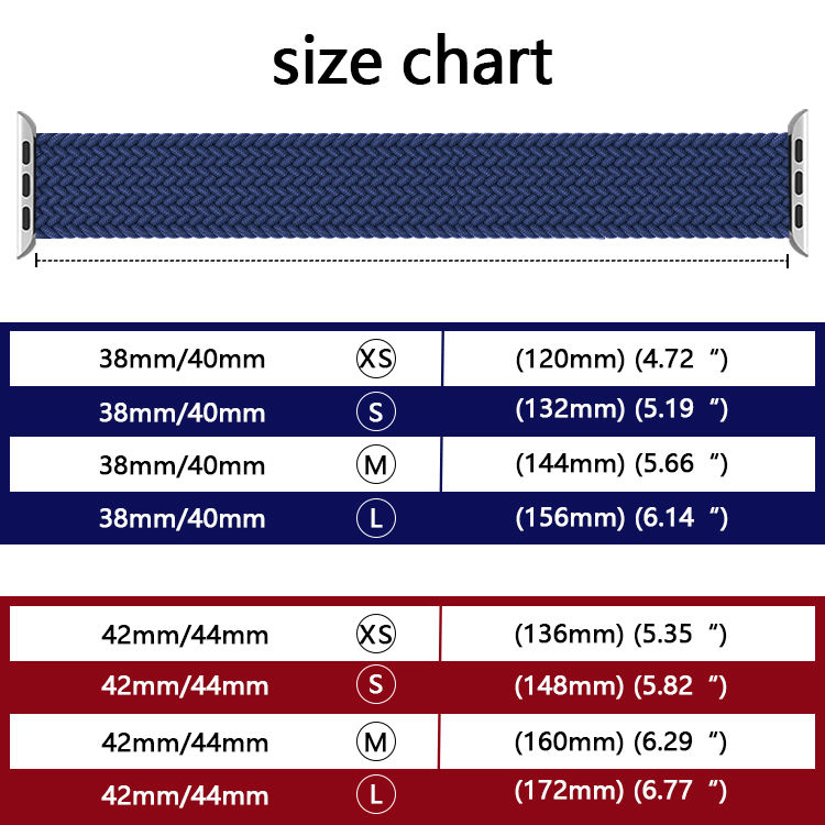 Braided Solo Loop Nylon Watch Parts for Apple Watch 38/40/41mm 42/44/45/49mm