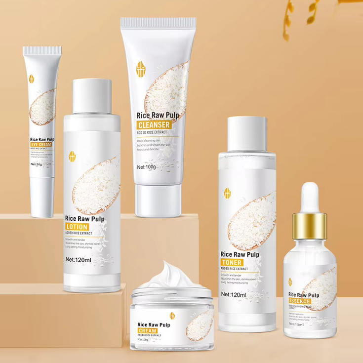 Private Label Rice Pure Moisturizing Whitening Skin Care Set