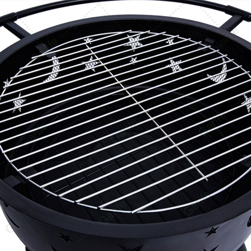 Classic Designer Black Steel Wood Burning Fire Pit Outdoor Fire Pit