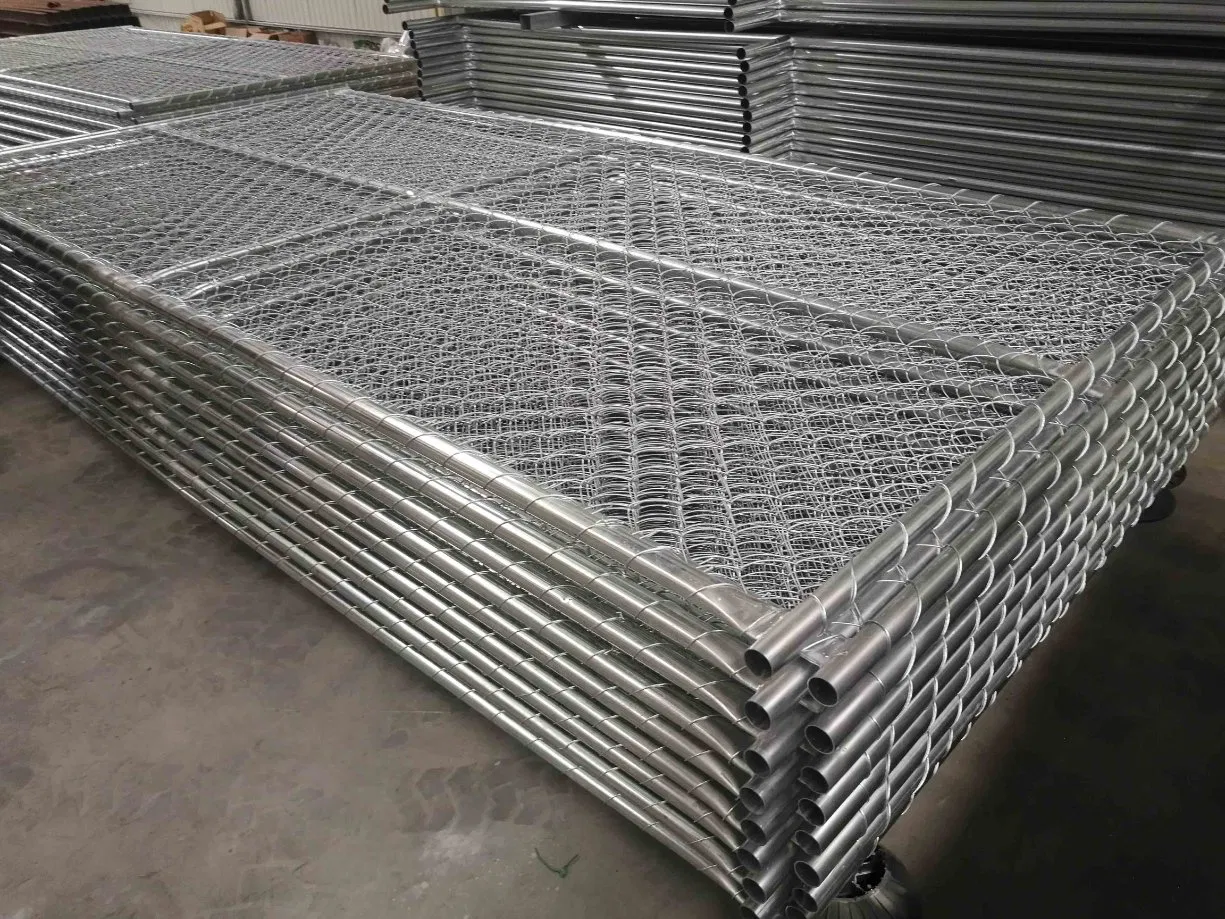 China Manufacturer 6X12FT Stainless Steel/Galvanized Construction Site Cyclone Wire Hoarding Chain Link Wire Temporary Fencing for USA