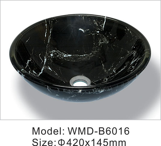 Polishing Glass Round Cusomized Design Bathroom Vanity Sink Basin