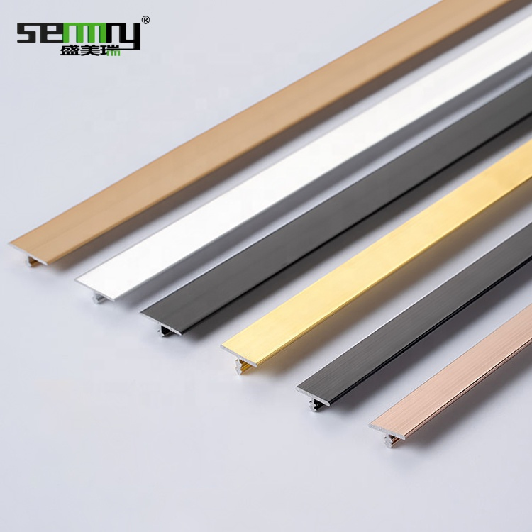 Fashion Waterproof Decoration Aluminum Profile Ceramic Tile Edge Profile Decoration T Trim Profile Aluminium Tile Trims