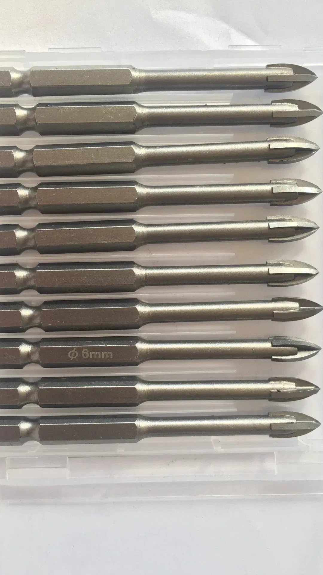 Professional Cemented Carbide Cross Tip Hex Shank Glass and Tile Drill Bit