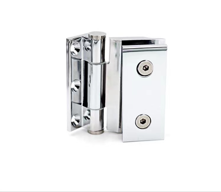 Heavy Duty Bathroom Glass Hardware Office Hotel Brass Adjustable Brass Movable Shower Screen Frameless Glass Door Hinge Irregular China OEM Factory