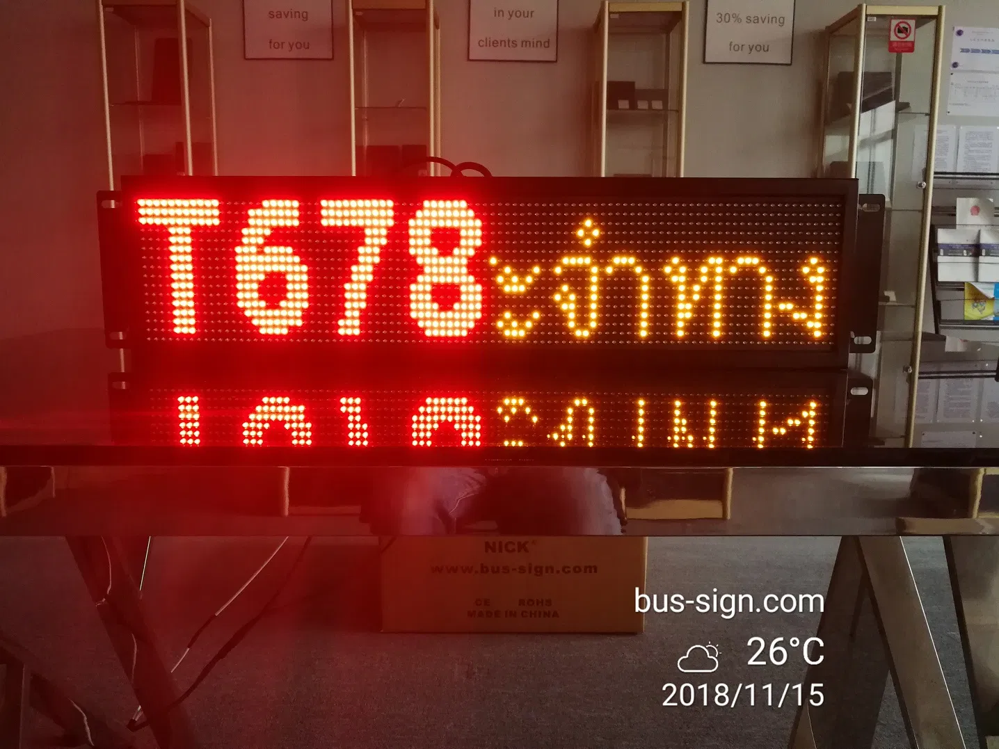 Factory Direct LED Bus Sign with Route & Destination