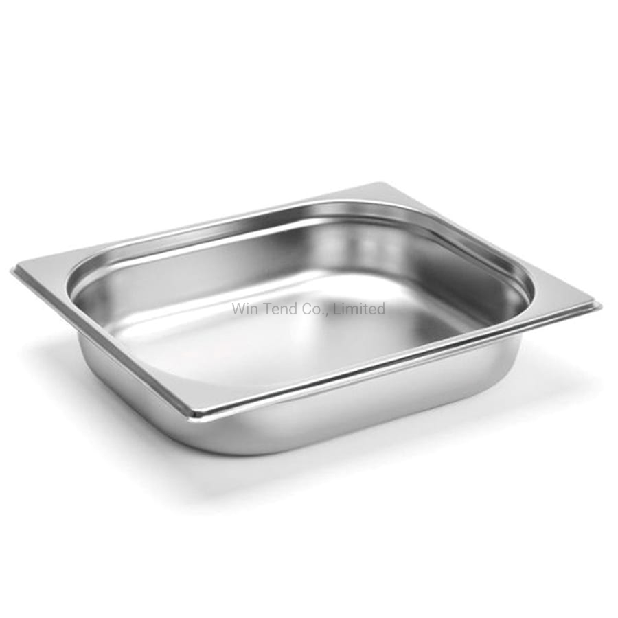 Stainless Steel Electrolytic Hotel Buffet 1/2 Gn Gastronorm Food Pan Container with Lid