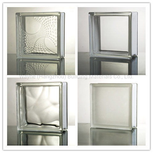 New Pattern Design High Quality 190X190X80mm Artistic Glass Block Brick