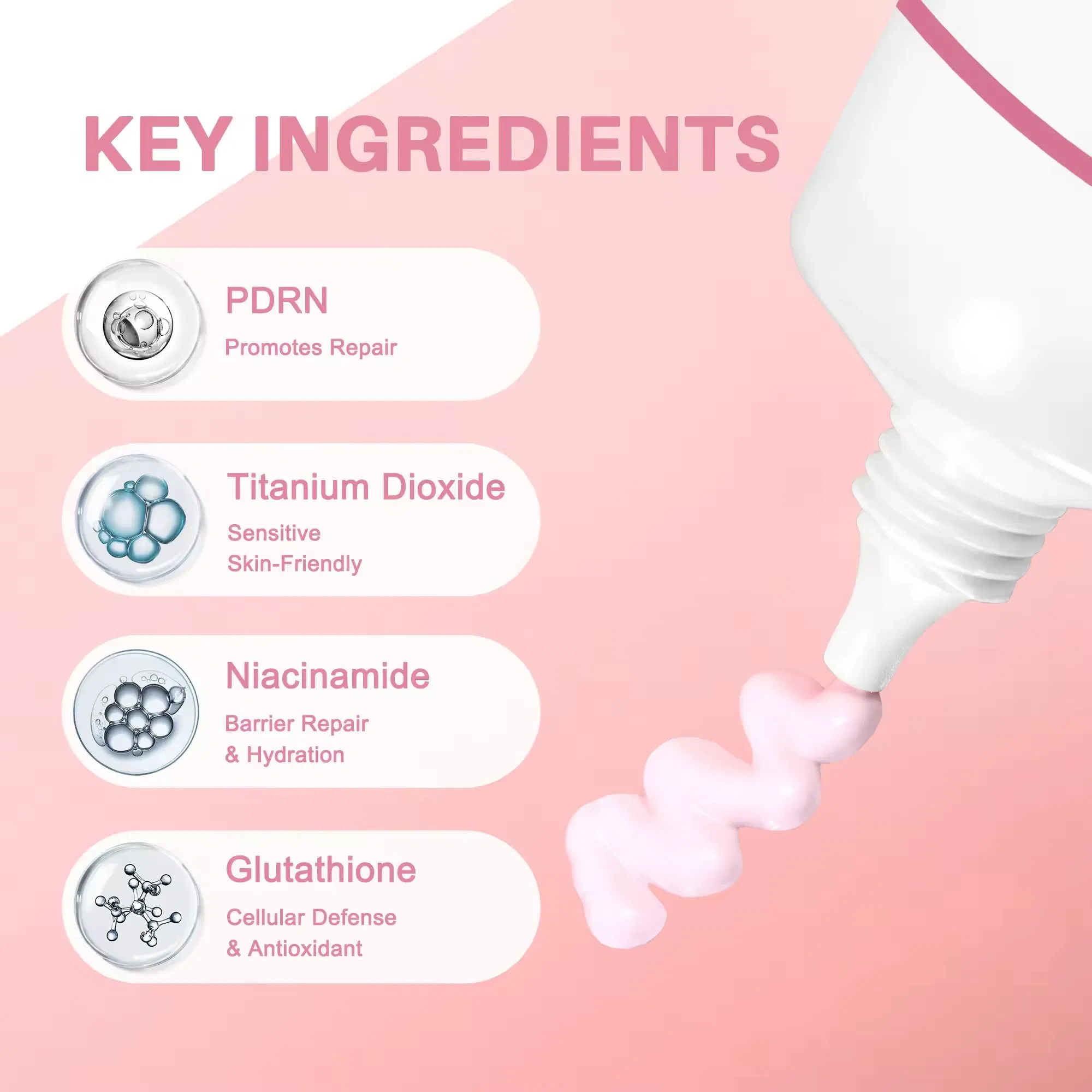 OEM Sunscreen Cream SPF50 PA+++ Face Sunblock for Daily Use Whitening Water Resistant Facial Cream