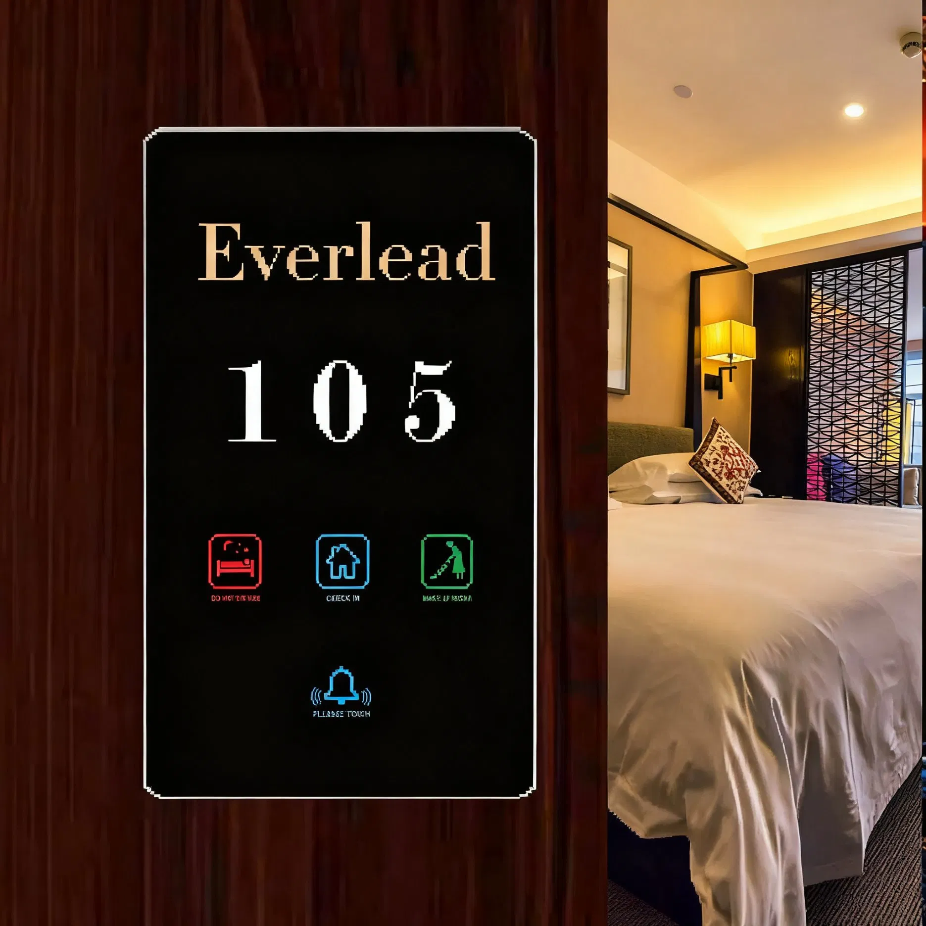 OEM Energy Saving LED Door Number Doorplate for Hotel Room Sign, Tasrdc Apartment Door Plate with Dnd Switch